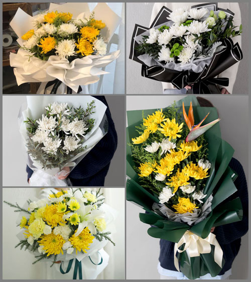 山东莱芜莱城区雪野镇东峪村白事花束代送